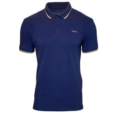 Imagem de Camisa Polo Masculina Listras Colcci Brasil, Azul darkness, P