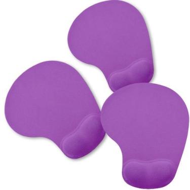 Imagem de Kit 3x Mouse Pad Ergonômico com Apoio de Punho Topget Roxo