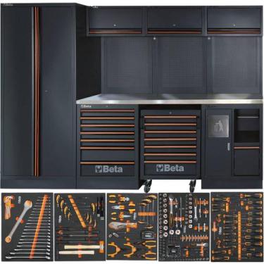 Imagem de Armário Mobiliário para oficina tampo inox com kit 268 ferramentas - C