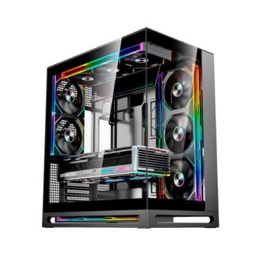 Imagem de Gabinete Gamer Liketec Cygnus Dark, ATX, Mid Tower, Vidro Temperado, P