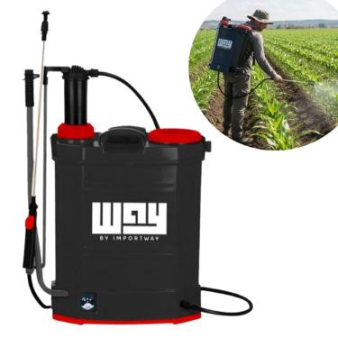 Imagem de Pulverizador 2x1 Elétrico Bateria e Manual Costal 20 Litros 3 Bico Way IWP2X1020