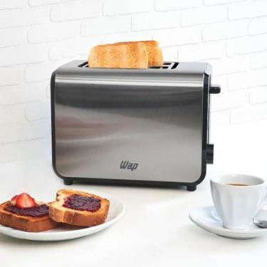 Imagem de Torradeira Elétrica WAP WTE1 Preto e Inox 127V 800W 2 Pães, 110V, Pret