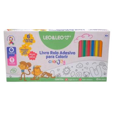 Imagem de Livro de Rolo Adesivo para Colorir Educativo Color Joy com Lápis Caixa