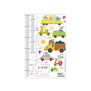 Imagem de WSWJDW Desenhos animados adesivos de parede de medida de altura para quartos de crianças Gráfico de altura Régua Vinil Decalques de parede removíveis Decoração da casa do berçário, 6