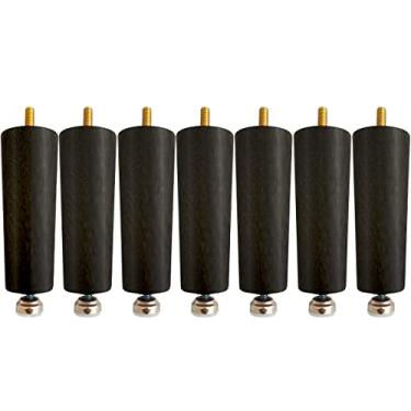 Imagem de Kit 7 Pés Niveladores de Cama Box Solteiro ou Casal Extensíveis Preto