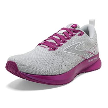 Imagem de Brooks Tênis de corrida feminino Levitate 5 Neutral, Cinza/lavanda/bastão vermelho, 11.5
