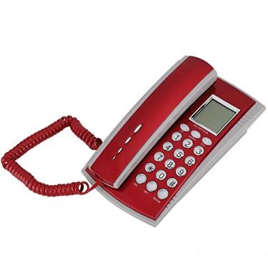 Imagem de Telefone fixo, telefone com fio para pequenas empresas com visor de identificação de chamada, telefone de mesa retrô para casa, escritório, hotel