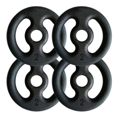 Imagem de Kit Com 04 Anilhas De Ferro Fundido De 2kg