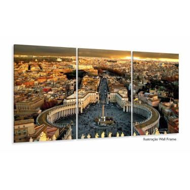 Imagem de Quadro Roma Na Itália Decorativo Tela Em Tecido 120x60 3 peç