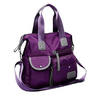 Imagem de Simhoa Bolsa de ombro feminina com alça ajustável simples, roxa