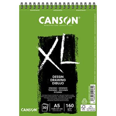 Imagem de CANSON XL Dessin, Caderno Papel para Desenho com Espiral 160g/m², Tamanho A5: 14,8 x 21cm, 30 Folhas