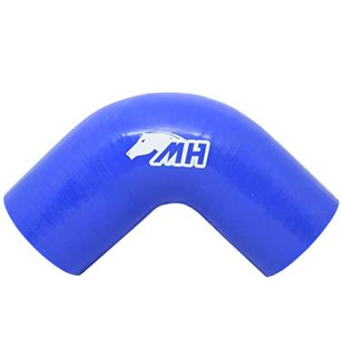 Imagem de Mangote em Silicone Redutor Curva 90° graus 2-3/4" para 2-1/2" polegadas (70mm para 63mm) x 125mm - Azul