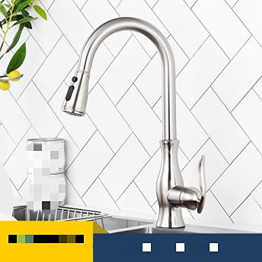 Imagem de Torneira de cozinha estilo primavera preta montada 360 graus rotação pia torneira quente e frio misturador pull down pulverizador torneiras, CFLT, 2066N, China