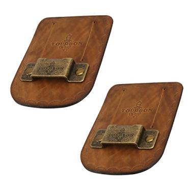 Imagem de Suporte de fita métrica de couro vintage Tourbon para cinto (pacote com 2 peças)