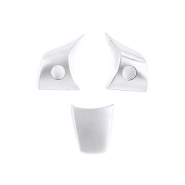 Imagem de FINMOKAL 3 Peças Guarnição Interior Prata Remendo Do Volante Para Tesla Model 3 2017-2021