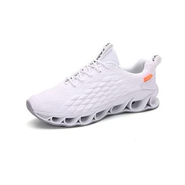 Imagem de Legou Tênis Masculino Moda Primavera Casual Tênis Lâmina de Escama de Peixe Branco 37.5