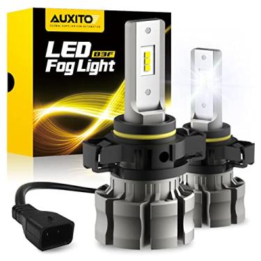 Imagem de AUXITO 5202 Lâmpadas LED de neblina, 6500 K branco frio 6000 lúmens, super brilhante Plug and Play, 5201 PS19W 12085 PS24W Luzes de substituição diurna (pacote com 2)