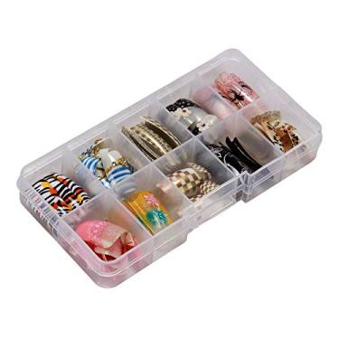 Imagem de 100 peças de dicas de arte de unha de acrílico falso estilo francês original aleatório 10 tamanhos com capas de plástico transparente para salão de unhas DIY Nail Art Ballerina Nails