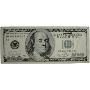 Imagem de Motivacional cédula de 100 dólares grande tamanho real cenário de bandeira de dinheiro - decoração de parede de caverna masculina Benjamin Franklin acessórios de quarto masculino - bandeira de sala de