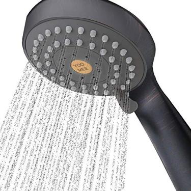 Imagem de Chuveiro portátil de alta pressão com potente spray de chuveiro contra tubulação de fonte de água de baixa pressão, multifunções, com mangueira anti-torção, suporte, regulador de fluxo, bronze polido com óleo escuro