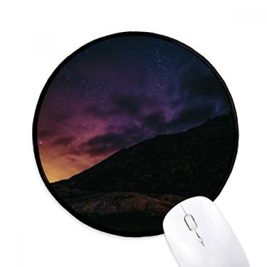 Imagem de Tapete de mouse amarelo céu noturno desktop escritório tapete redondo para computador