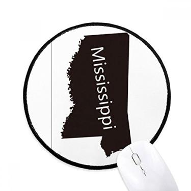 Imagem de DIYthinker Mississippi USA Map Outline Mouse Pad Desktop Office Tapete redondo para computador