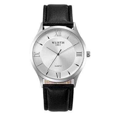 Imagem de Relógio masculino totalmente automático de quartzo relógio macio e macio à prova d'água e à prova de poeira relógio luminoso, Cinto branco - preto