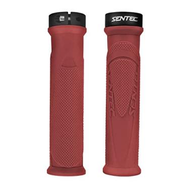Imagem de Punho Manopla Mtb Sentec 130mm Com Trava Bicicleta Bike Cor:Vermelho;Tamanho:ÚNICO