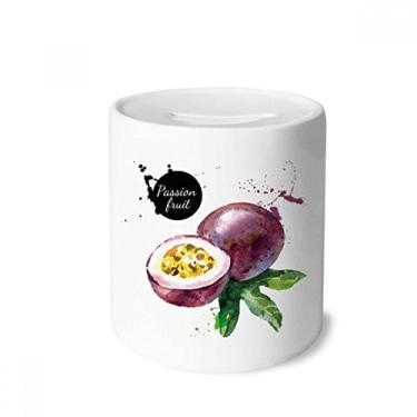 Imagem de DIYthinker Porta-moedas de cerâmica sabor maracujá, saudável, aquarela, para presente de cofrinho