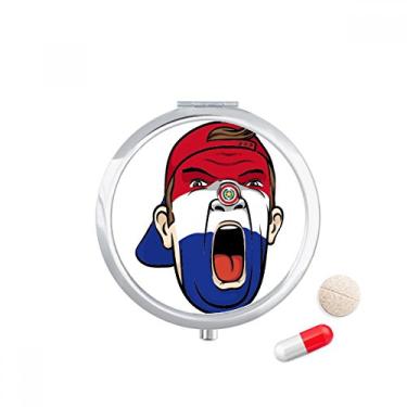 Imagem de Caixa de comprimidos com bandeira do Paraguai para maquiagem facial, caixa de armazenamento de medicamentos