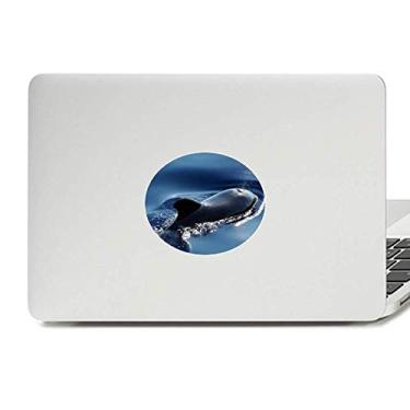 Imagem de Adesivo de notebook com emblema de vinil e imagem da natureza da baleia, oceano, água, mar, baleia, ciência