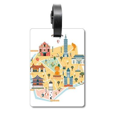 Imagem de TaiPei Mapa Attrações Eluanbi Farol Mala Etiqueta Bagagem Etiqueta de Bagagem Etiqueta para Bagagem