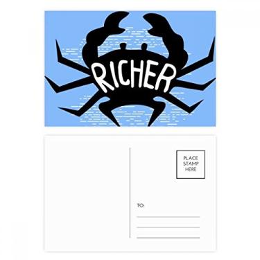 Imagem de Cartão postal natural com desenho de animal de caranguejo preto cartão de felicitações de aniversário