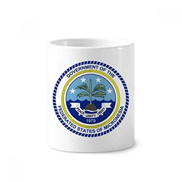 Imagem de Micronesia National Porta-canetas com emblema para escova de dentes, caneca, suporte de cerâmica, copo lápis