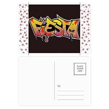 Imagem de Graffiti Street Fiesta Cartão Postal Decoração à Mão Natal Flor Celebração Cartão Postal Bênção