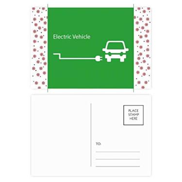 Imagem de Plugue de carregamento de veículos energéticos protege o meio ambiente Natal Flor Celebração Cartão postal Cartão Bênção