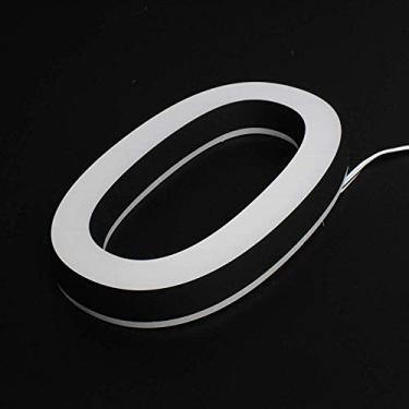Imagem de Placa 3D flutuante para casa número LED 0-9 placas de porta acrílica de aço inoxidável 1,5 cm, placa digital grande moderna, luz branca preta, macia, brilho exterior, resistente ao clima, durável