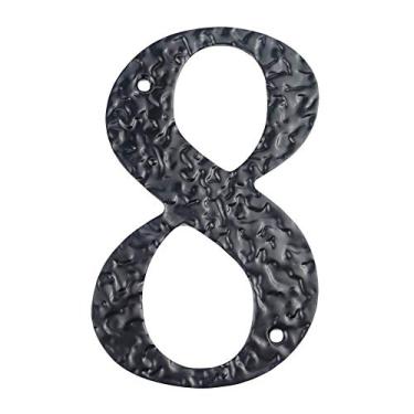 Imagem de Número de placa de casa flutuante 3D de 12,7 cm, placa de aço carbono, números de endereço residencial para placa digital externa 0-9 preta, montagem com parafuso, durável antiferrugem