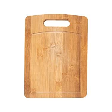 Imagem de Tábua de Corte em Bambu Retangular 40 x 29cm Rústica Churrasco Frios Cozinha Servir