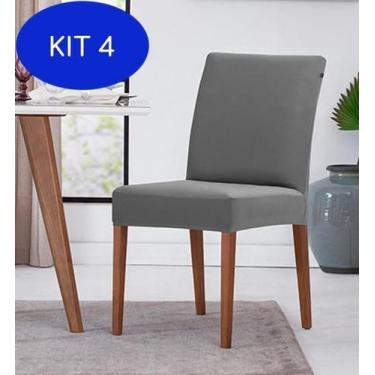 Imagem de Kit 4 Jogo Com 2 Capas De Cadeira Em Malha Helanca Adomes - Adoomes