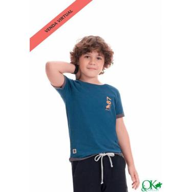 Imagem de Camiseta Infantil Manga Curta Verde Ok Pakita - Ok E Pakita