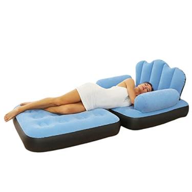 Imagem de pologmase Air Couch – Sofá inflável multifuncional 5 em 1 com braço em forma L, sofá portátil, espreguiçadeira, sofá preguiçoso para ambientes internos e externos