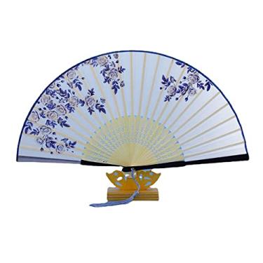 Imagem de XIALON 1 peça 21 cm Chinesa Fengliu Su Feminino Verão Portátil Dobrável Antigo Hanfu Pequeno Ventilador de Bambu