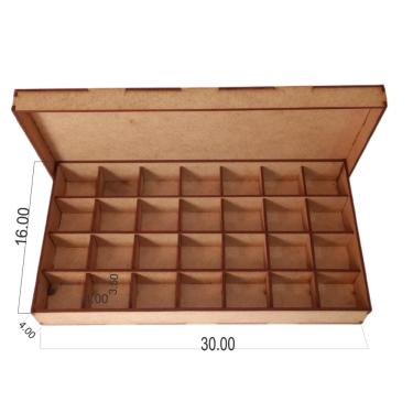 Imagem de Caixa Organizadora quadriculada  com 28 Divisórias Mdf