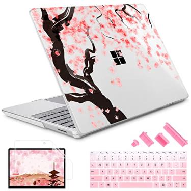 Imagem de May Chen Compatível com Microsoft Surface Laptop Go 3 Go 2 Go 1 12,4 polegadas modelo 1943 2013 (versão 2023 2022 2020), capa rígida de plástico com protetor de tela + capa de teclado, flor de
