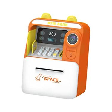 Imagem de Esquirla de poupança ATM para dinheiro, cofrinhos eletrônicos, senha digital, brinquedos de caixa registradora infantil para meninos e, laranja