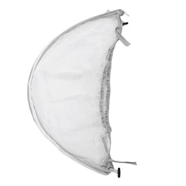 Imagem de Rede Repelente para Crianças, Capa Protetora Grande, Zíper Respirável, Segurança para Carrinho de bebê, Rede Repelente Universal, Malha de Favo de Mel Flexível para (Branco com capa de borda cinza)