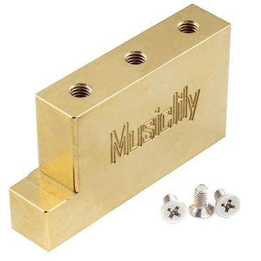 Imagem de Musiclily Ultra Sólido Forma L Bloco Tremolo de Latão para Guitarra Elétrica Ponte Tremolo Floyd Rose, 32mm