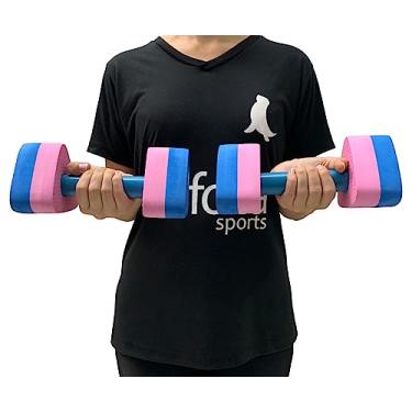 Imagem de Par Halteres Hidroginástica Natação Hidroterapia em EVA DF1091-R P 1 à 2kg Azul/Rosa Dafoca Sports