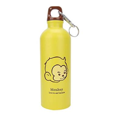 Imagem de Garrafa de água ZPSHYD, aço inoxidável bonito padrão animal dos desenhos animados Garrafa esportiva copo de água à prova de vazamento boca larga chaleira para crianças uso ao ar livre (amarelo)